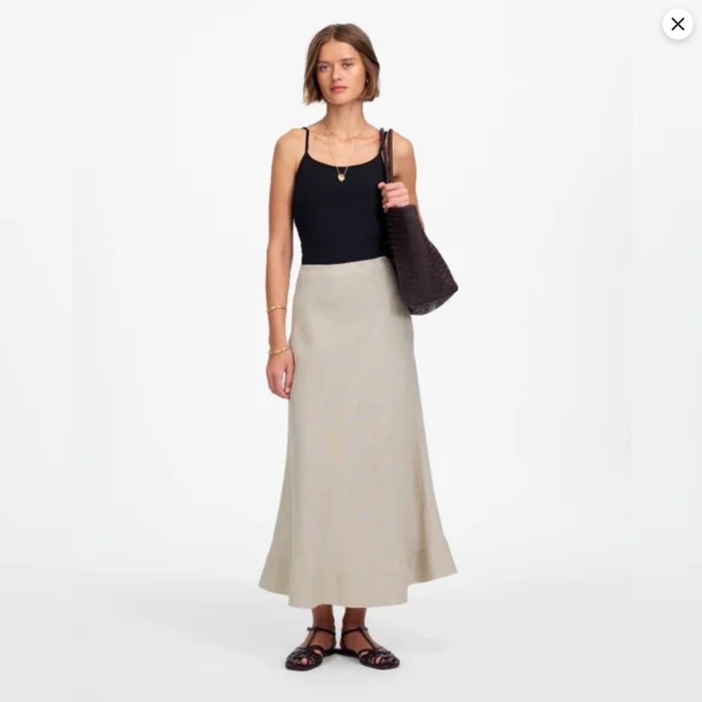NWT Linen Maxi Slip Skirt Oat size 6